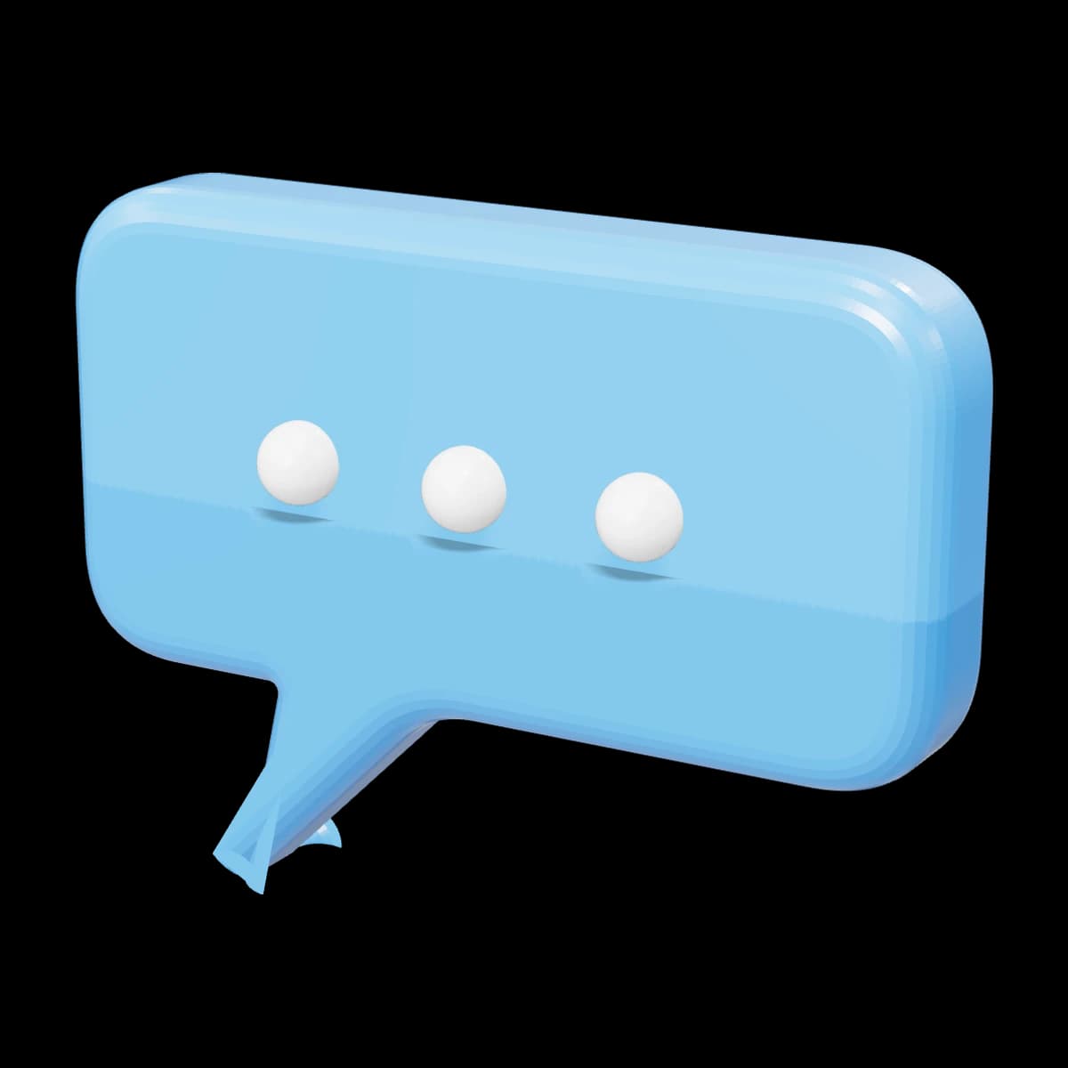 Blue speech bubble, 3D render