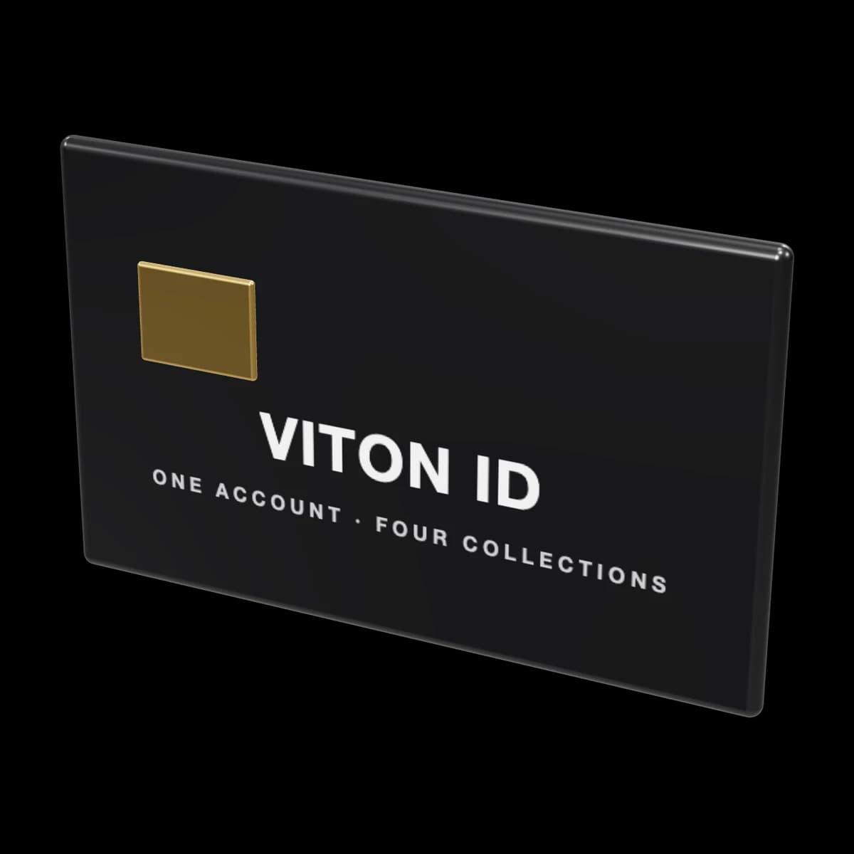 Black VITON ID card, 3D render