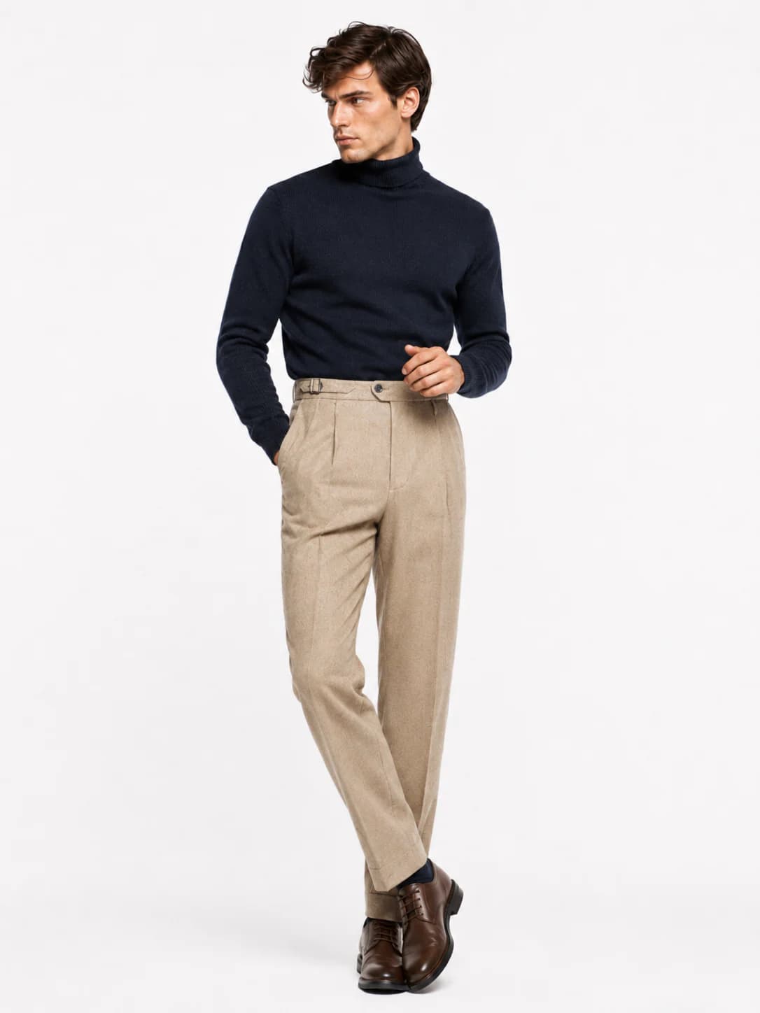 Sand Pleated Trousers — image 2