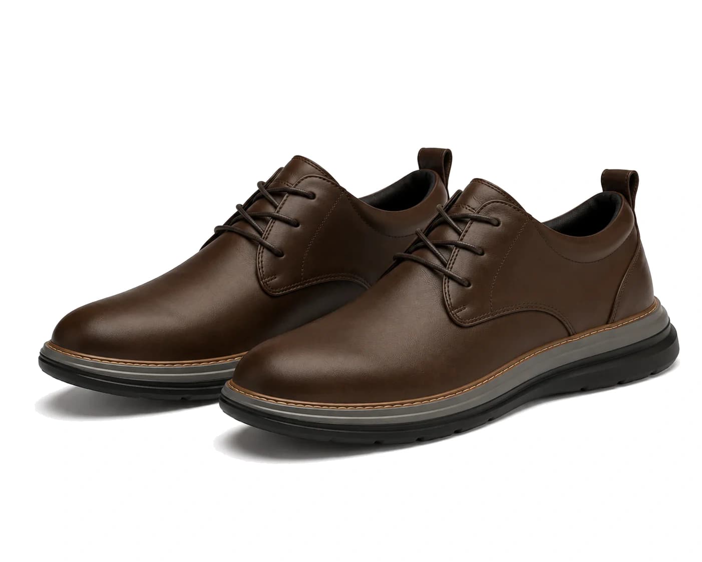 Brown Comfort Derby Shoes — image 3