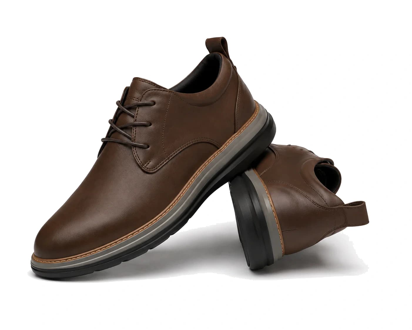 Brown Comfort Derby Shoes — image 2